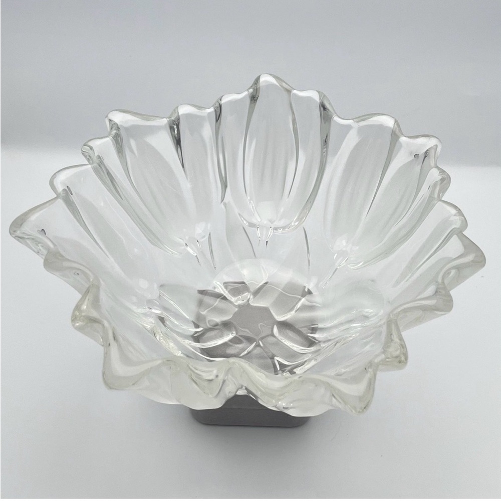 Vintage Mikasa Walther Sylvia Tulip Frosted Crystal Bowl 7” Germany Floral Glass